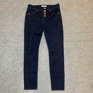 LOFT Modern Skinny Jeans Women’s Size 00 Blue Button Fly Ankle Denim